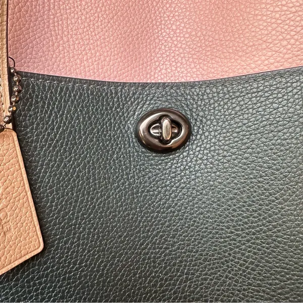 Coach Lora Carryall tote Colorblock in Pewter/Pine Green Aurora Multi Leather - Image 10