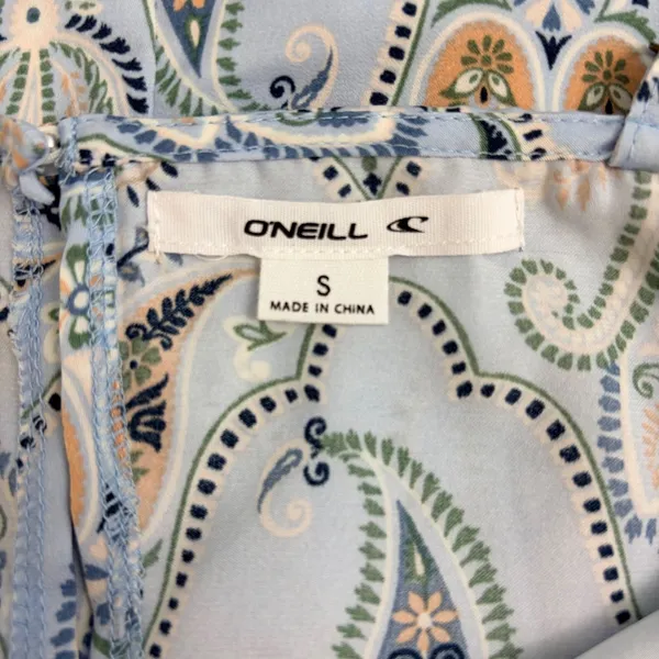 ONeill Womens S Blue Paisley V-Neck Spaghetti Strap Midi Dress Boho Beach Travel - Image 7