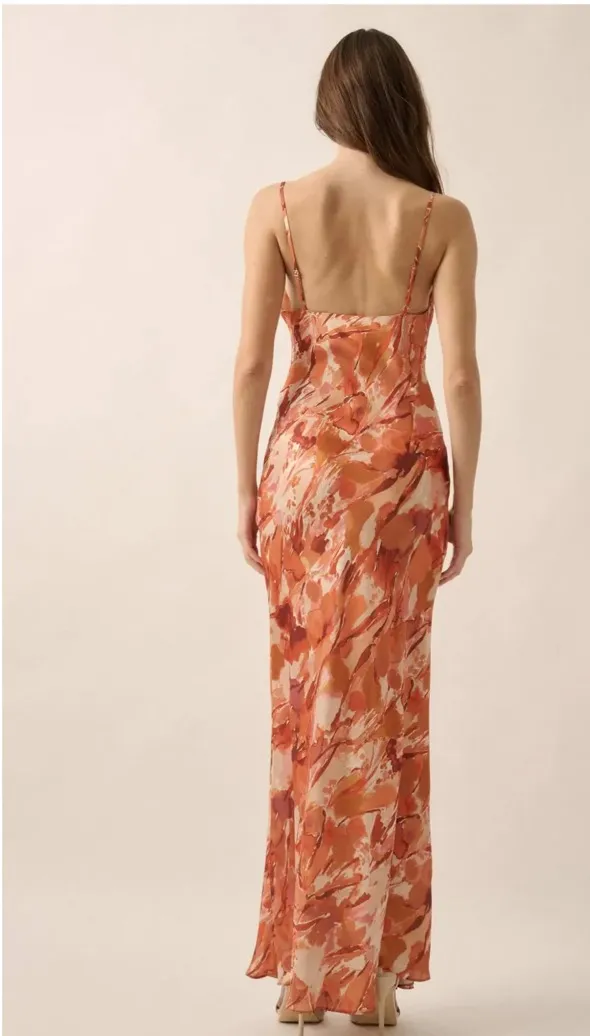 Promesa Dream Come True Abstract-Print Satin Maxi Dress - Image 2