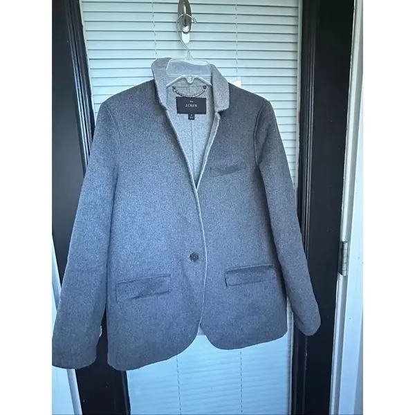 JCrew Leighton Wool Blend Light Gray Blazer Size 2 Office Career - Image 9