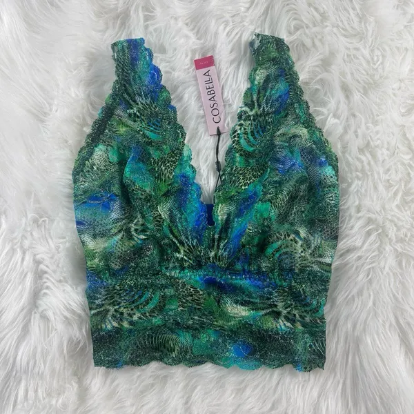 Cosabella Printed Curvy Plunge Longline Bralette Nirvana Size XS - Image 3