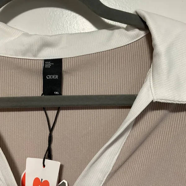 Cider Cream and White Collared Top - Image 4