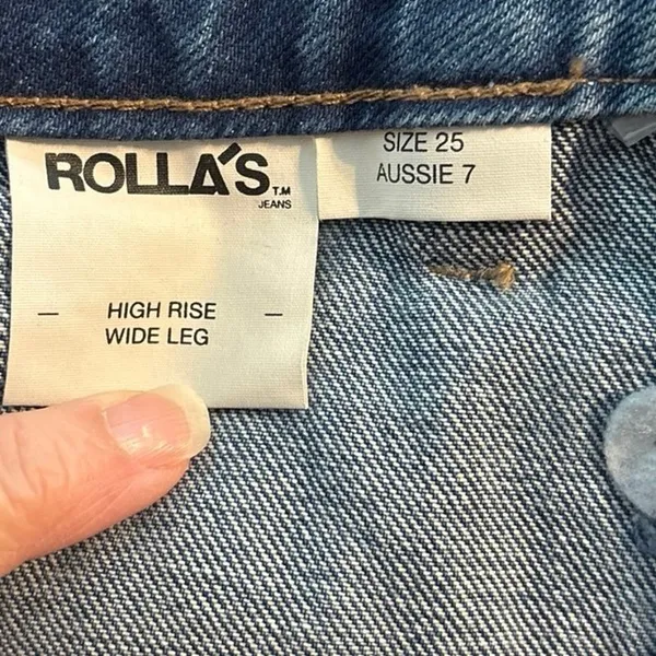 Rollas Rolla’s Size 25 High Rise Wide Leg Jeans Patch Pockets - Image 4