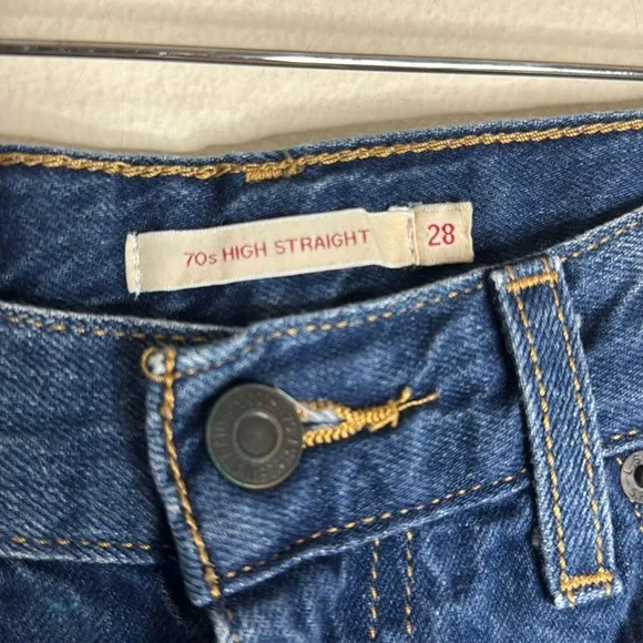 Levi's premium 70s high straight denim jeans size 28 festival‎ western cute - Image 4