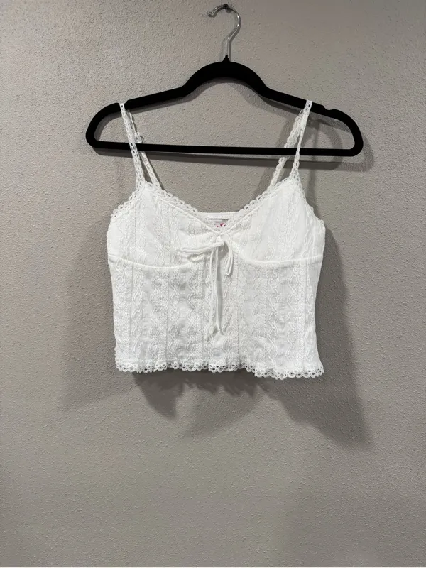 Edikted White Lace Corset Tank Top - Image 5