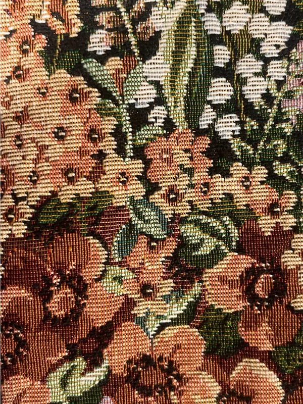 Cabin Creek Colorful Floral Botanical Tapestry Vest Medium Black Back w/Tie - Image 6
