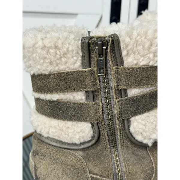 UGG Blayre II Suede Shearling Boots Womens 7.5 Brown Buckle Ankle Boot 1095153 - Image 7