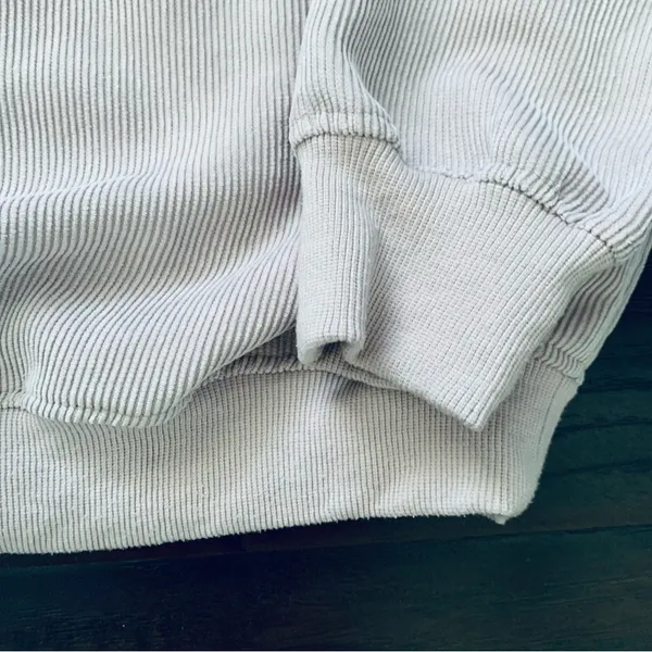 Coeur de Vague Boutique Euro-Inspired Lake Weekend Corduroy Sweatshirt | Size: M - Image 4