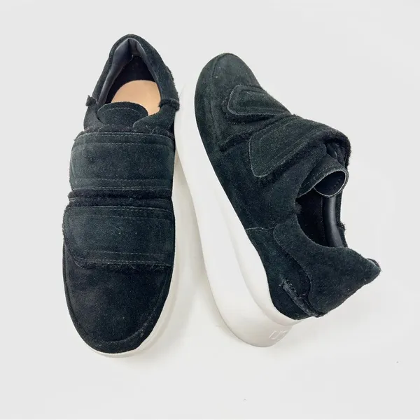 UGG Ashby Spill Seam Trainer Black Suede Laceless Chunky Platform Sneakers 9 - Image 11