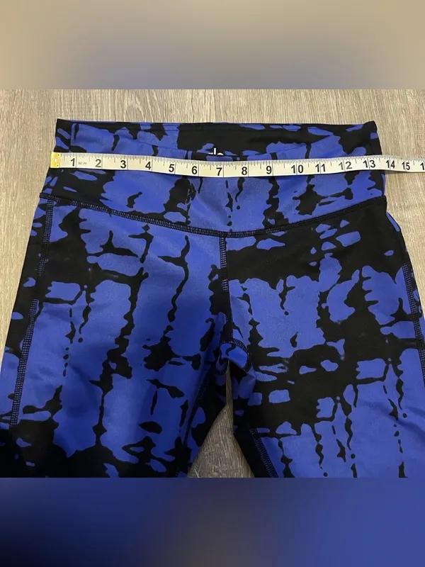 Alo Goddess Leggings Ribbed Blue Black Yoga Womens S Activewear Athletic - Image 2