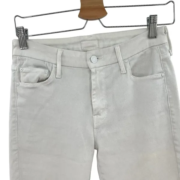 Mother Denim Looker Ankle Fray Jeans in Glass Slipper‎ White Size 26 - Image 4
