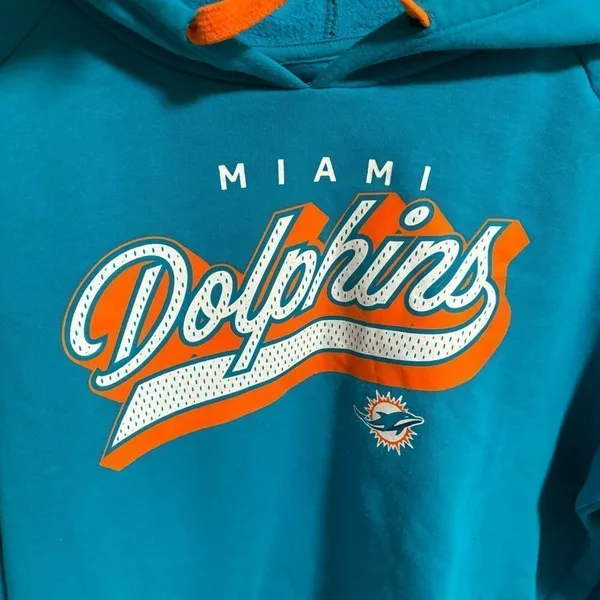 Fanatics Aqua Miami Dolphins NFL First Contact Raglan Pullover Hoodie- Size XL - Image 2