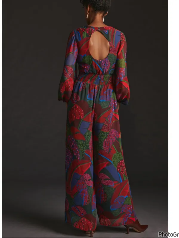 Anthropologie Farm Rio Printed Jumpsuit Small - Image 3