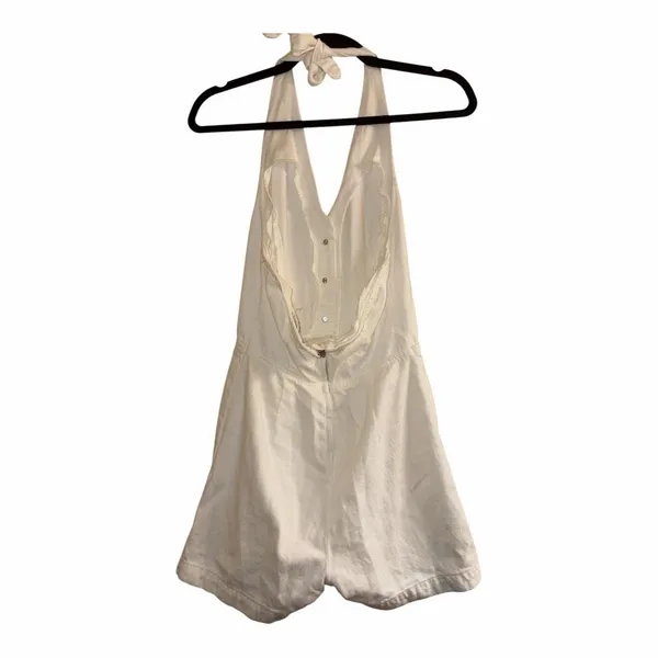 ✨REFORMATION Pamela Halter Denim Mini White Sz 0 Dress✨ - Image 5