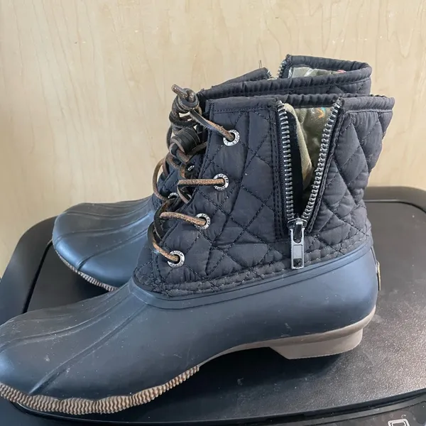 Women's Sperry Top Sider Saltwater Duck Boots Size 6 STS94063 blue Quilted - Image 7