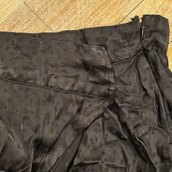 Free People Black Star Pattern Ruffle Layered Mini Skirt - Image 3