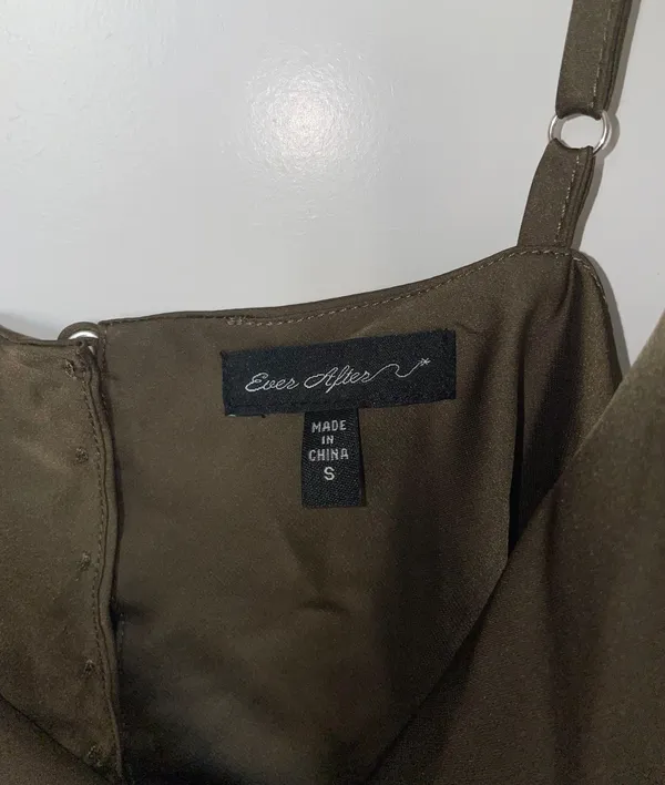 Olive Cowl Neck Satin Tank - Image 4