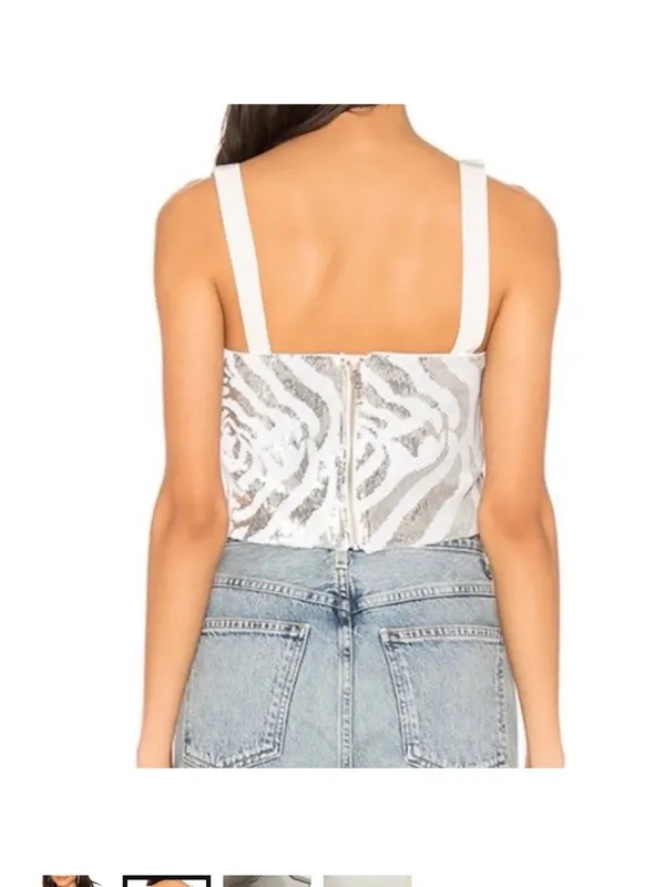 NWT X NBD • Crop Top • Zebra Sequins • Medium - Image 11