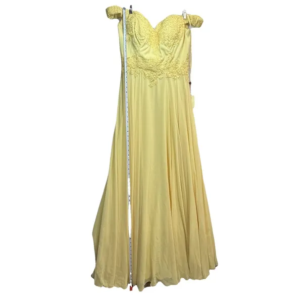 Yellow strapless evening gown Dreess MayoQueen Size‎ 12 - Image 8