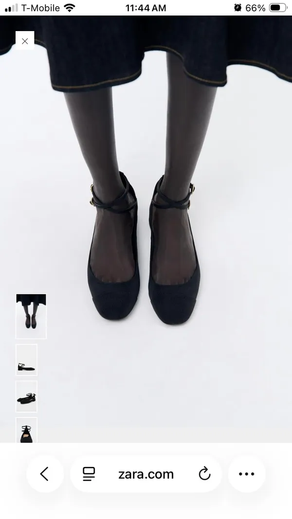 Zara Tied Fabric Ballet Flats - Image 2