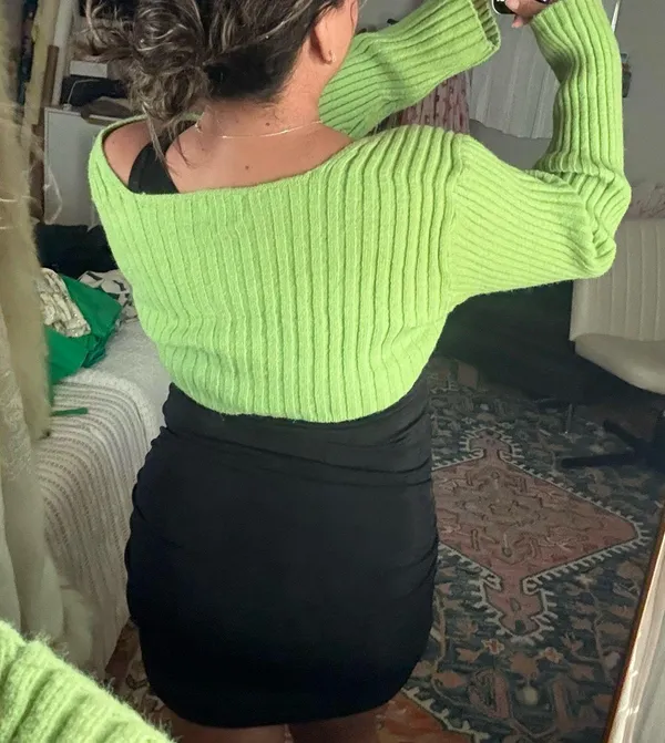 Princess Polly Mini green bolero cardigan spring trendy chic - Image 2