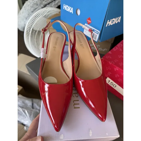 Steve Madden Women's US 7.5 Valeriee Heel Pointed Toe Pump Red‎ Patent - Image 4