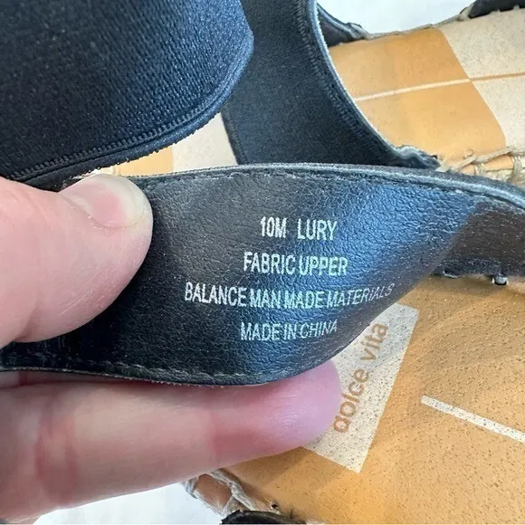 Dolce‎ Vita Lury Espadrille Wedge Sandal Black Beachy Boho Casual Size 10 - Image 3