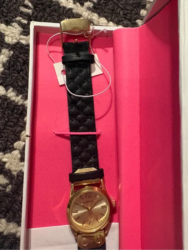 NIB!! Issac Mizrahi Stainless Steel Black and Gold Women’s Wrist Watch - Image 5