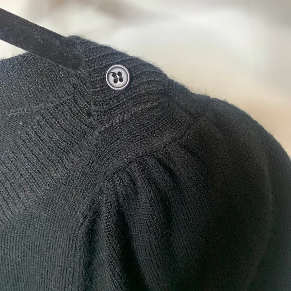 Energie Y2k Black Short Puff Sleeve Sweater Sz Medium Boho - Image 7