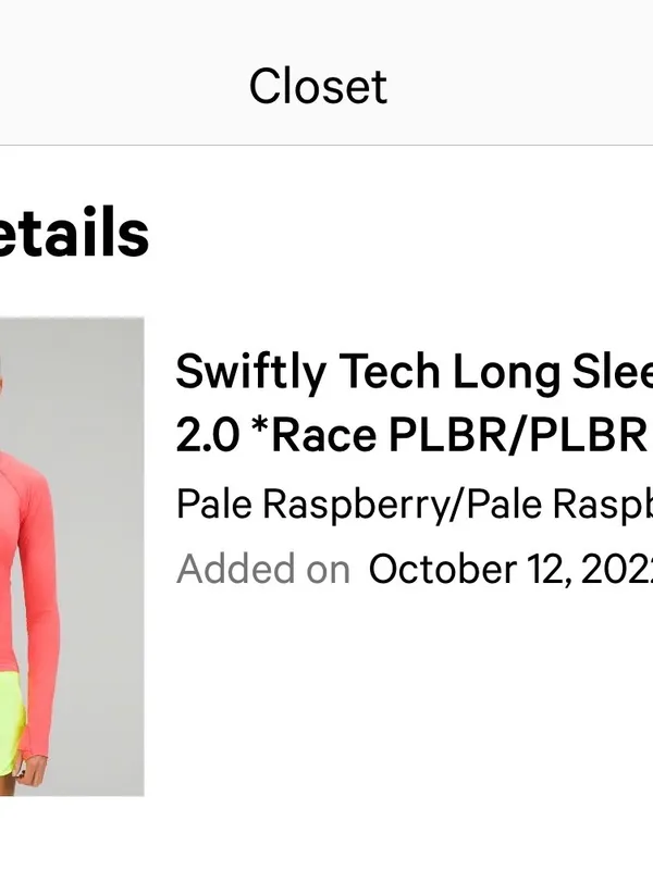 Lululemon Swiftly Tech Long Sleeve 2.0 *Race Top in Pale Raspberry - Image 6