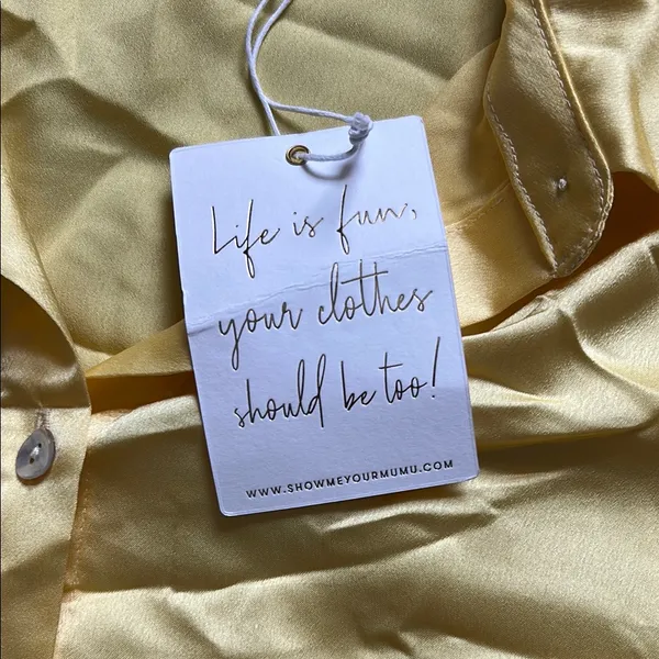 Show Me Your MuMu Yellow Button Down Shirt - Image 3