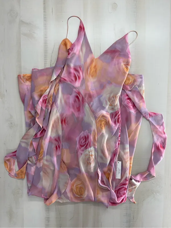 nwt FOR LOVE AND LEMONS pink watercolor beate maxi dress event - Image 3