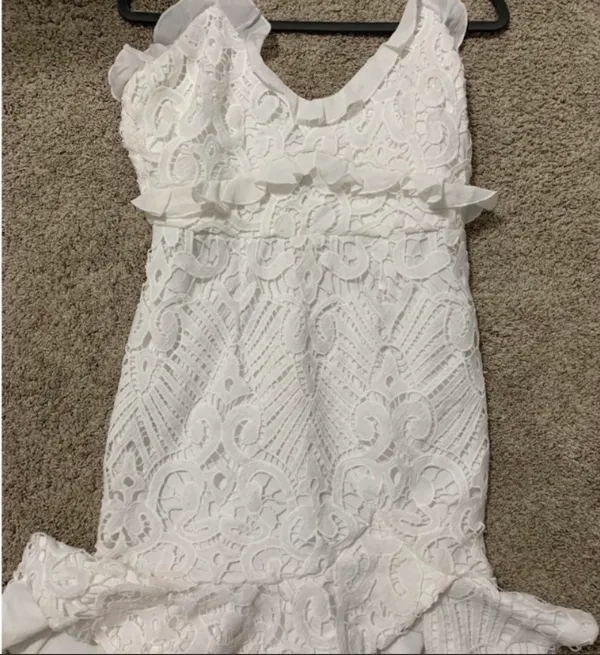 Angel Biba white lace dress. Size large - Image 10