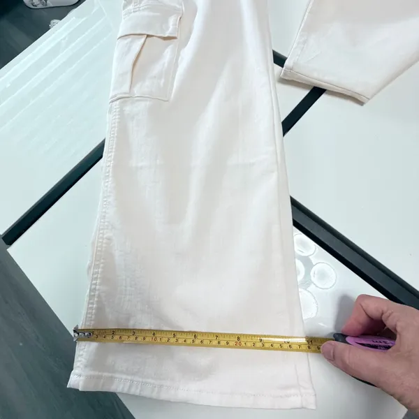 NWT Miss Me Low-Rise Cargo Wide Leg Jeans - Off White Angel Wings ✨ Size 27x30 - Image 18