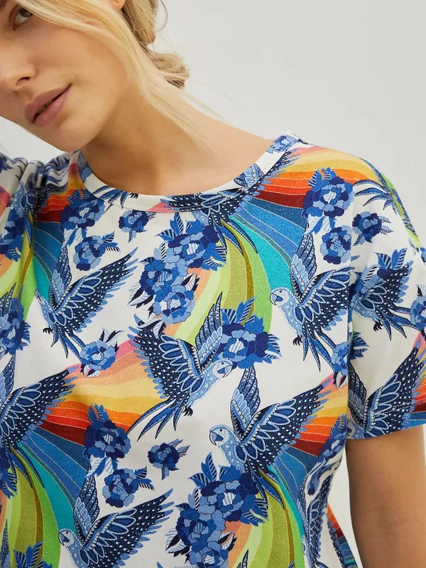 Anthropologie Farm Rio Aves Graphic Tee Short Sleeve T-Shirt - Image 3