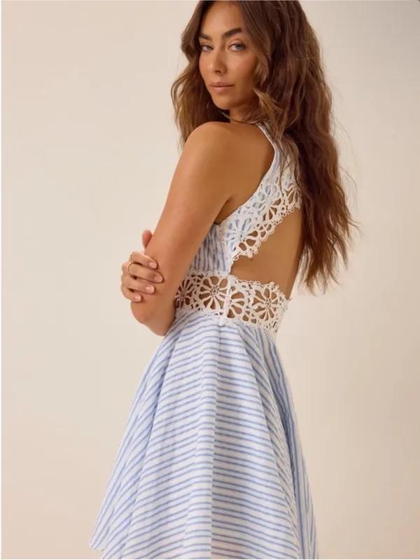 Altar’d State Loueanna Striped Eyelet Dress - Image 8