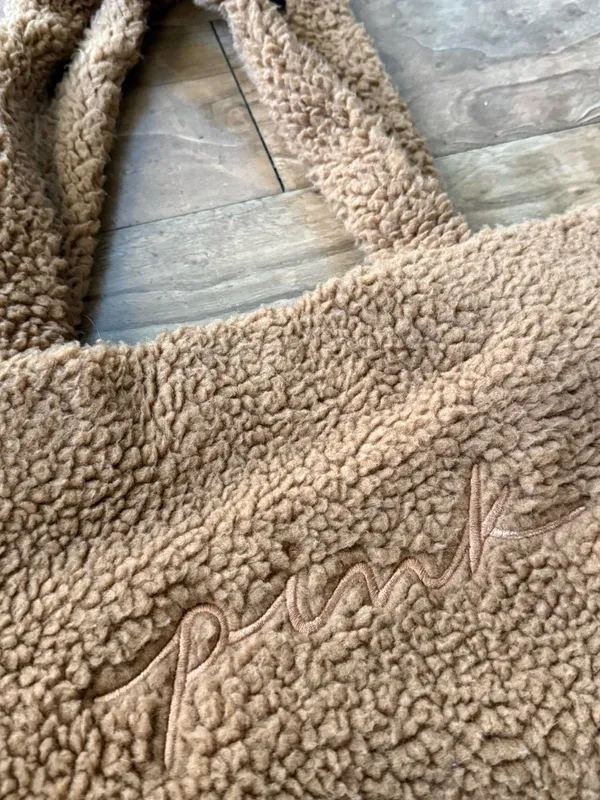 PINK Victoria's Secret Teddy Sherpa Tote in Camel Brown - Image 2