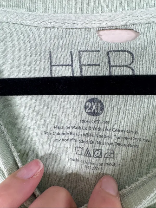 H.E.R. Green Distressed Tee Shirt Womens 2X Casual Band T Oversized Short Sleeve - Image 6