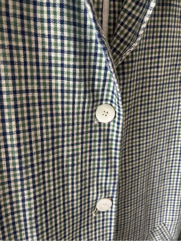 Zara Green Plaid Bow Cuff Coat Sz S Preppy Like New - Image 8