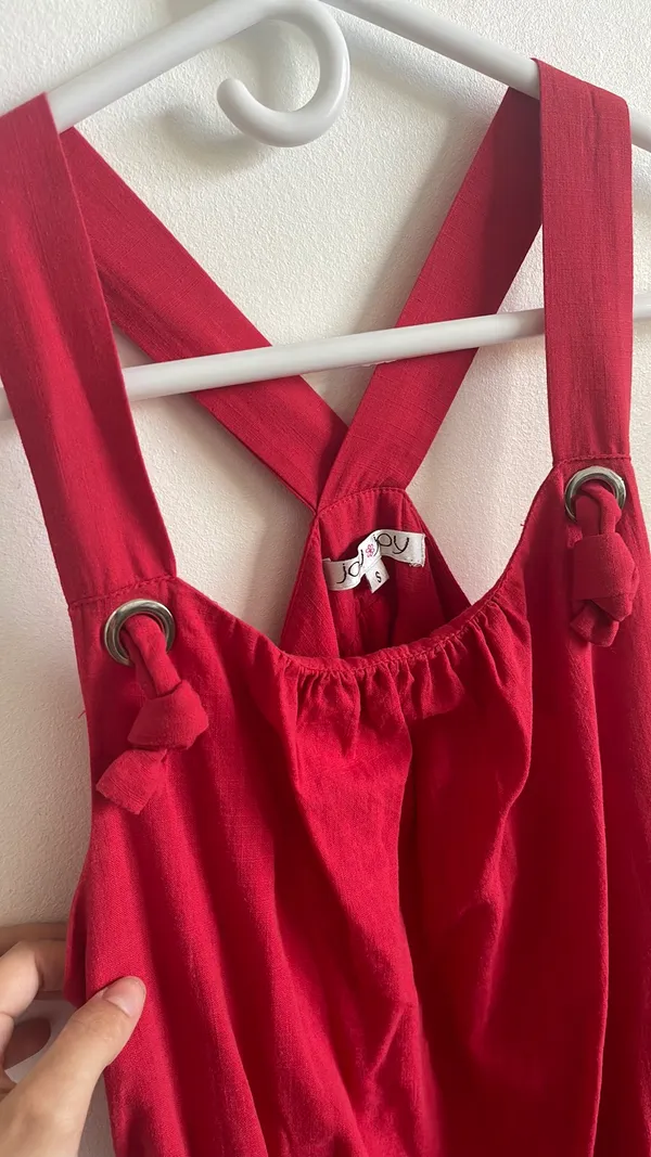 Red Linen Dress - Image 3
