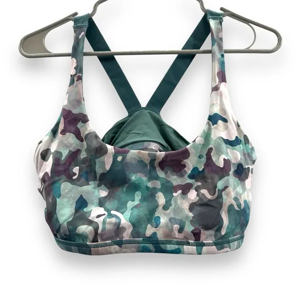 Spanx Low Impact Support Multi Camo Print Scoop‎ Neck Sports Bra Sz L - Image 2