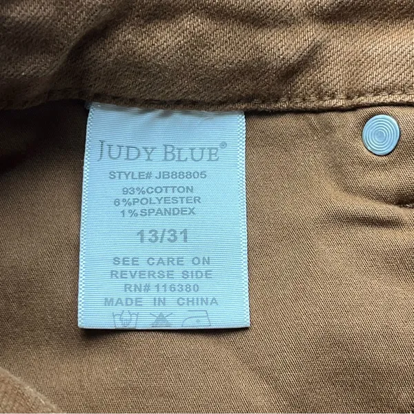 Judy Blue High Rise‎ Control Top Wide Leg Crop Jean Camel Brown Size 13 / 31 - Image 5