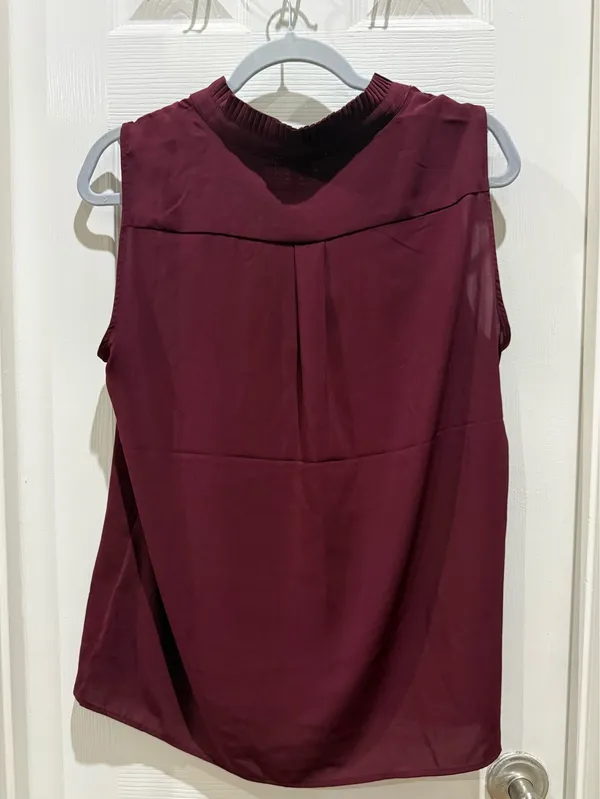Calvin Klein Maroon Sleveless Blouse - Image 4