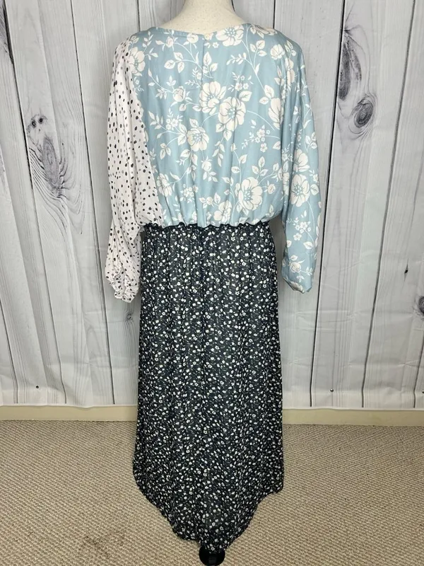 Piper & Scoot Maxi Dress Multi Pattern Boho Cottagecore Sz Large - Image 9