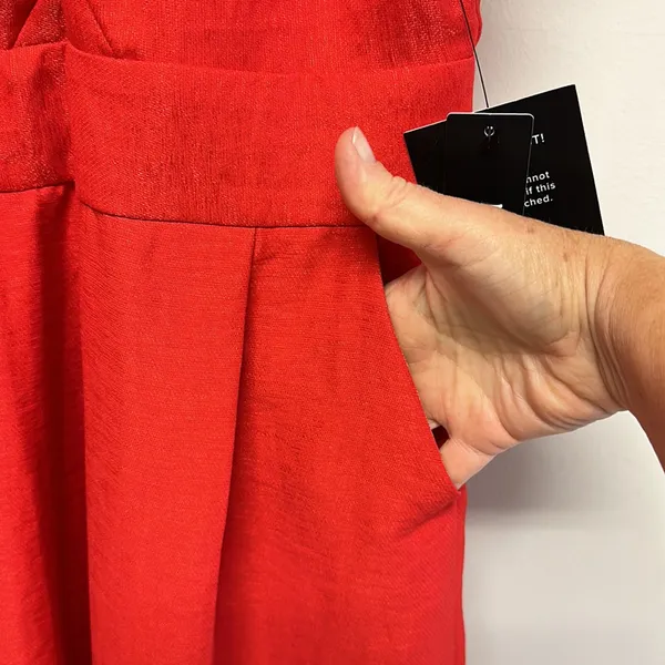 NWT Lulu’s Red Jumpsuit Romper with ruffled shoulders - Image 5