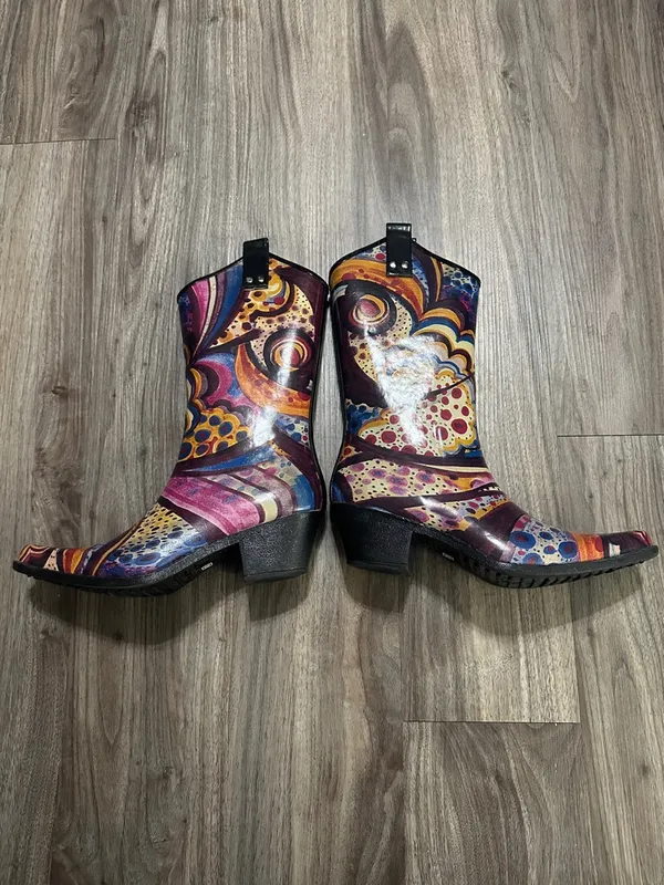 Nomad Colorful Western Rain Boots ,Bold Print . - Image 7