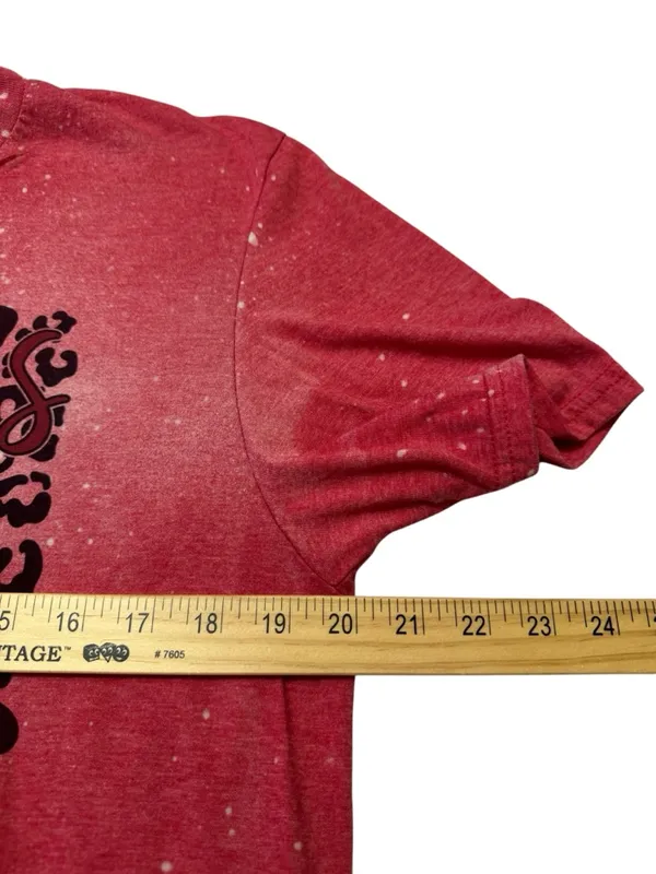 Red Animal Print Baseball Tee Size L - Image 5
