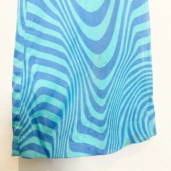 Zara Pants Size XS Blue Satin High Rise Side Tie Flare Leg Trouser 90s Blokette‎ - Image 7