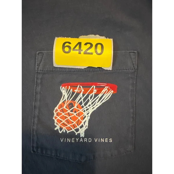Vineyard Vines Mens XL Navy Blue Basketball Graphic Long Sleeve Pocket T-Shirt - Image 5