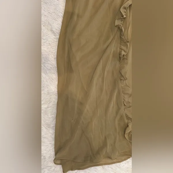 NWOT HOUSE OF CB 'Pixie' Olive Ruffle Maxi Dress sz XL - Image 7